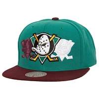 Men's Mitchell & Ness Teal Anaheim Ducks Soul Triple Up Snapback Hat