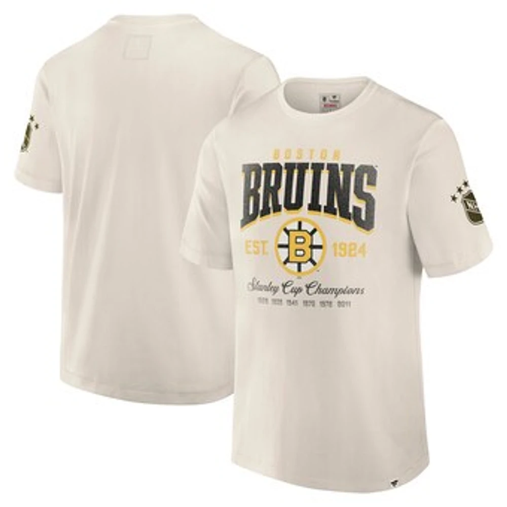 Men's Fanatics White Boston Bruins Decades Collection Timeless T-Shirt