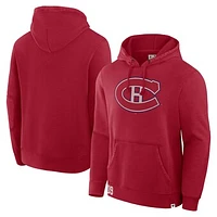 Men's Fanatics Cardinal Montreal Canadiens Decades Collection Tradition Fleece Pullover Hoodie