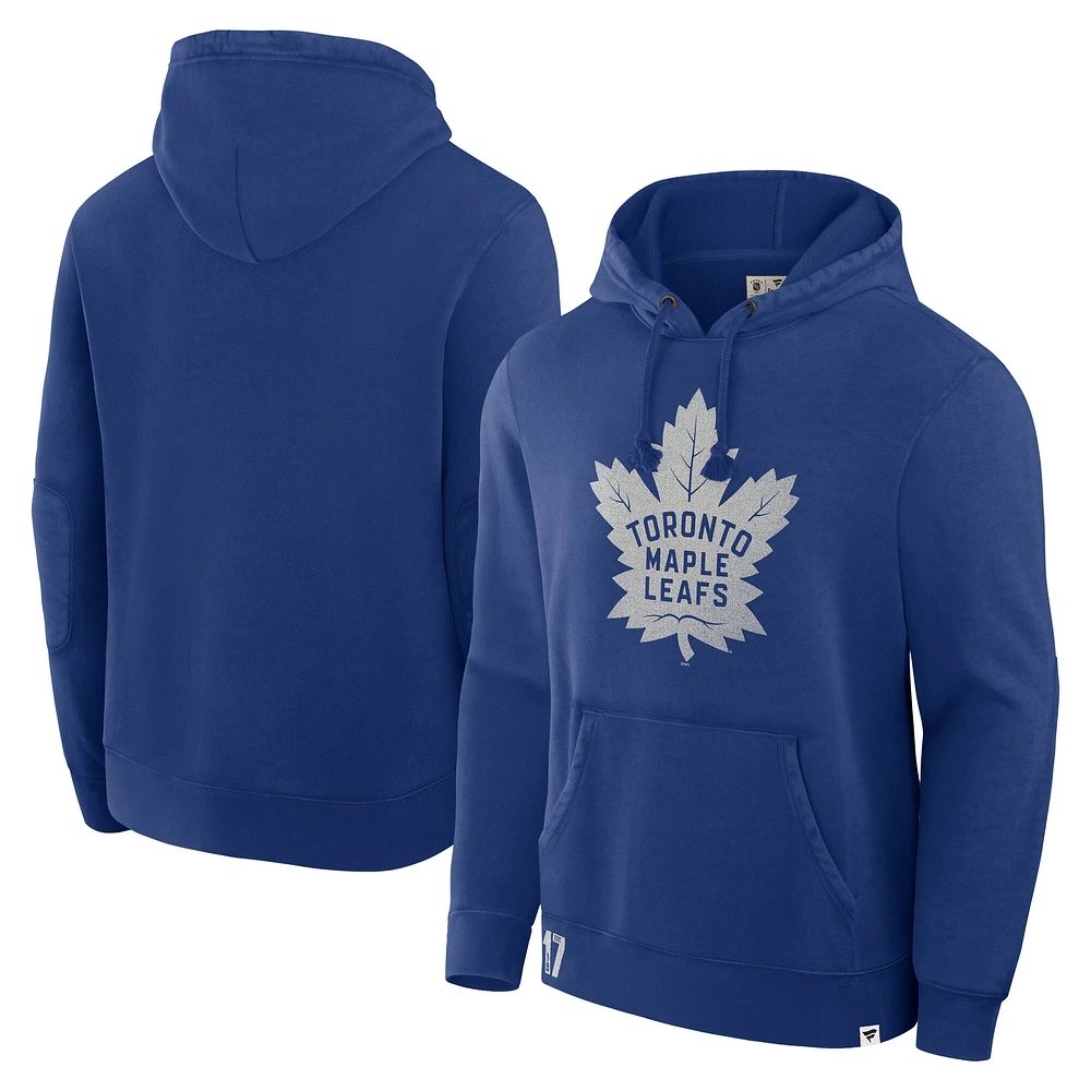 Men's Fanatics Blue Toronto Maple Leafs Decades Collection Tradition Fleece Pullover Hoodie