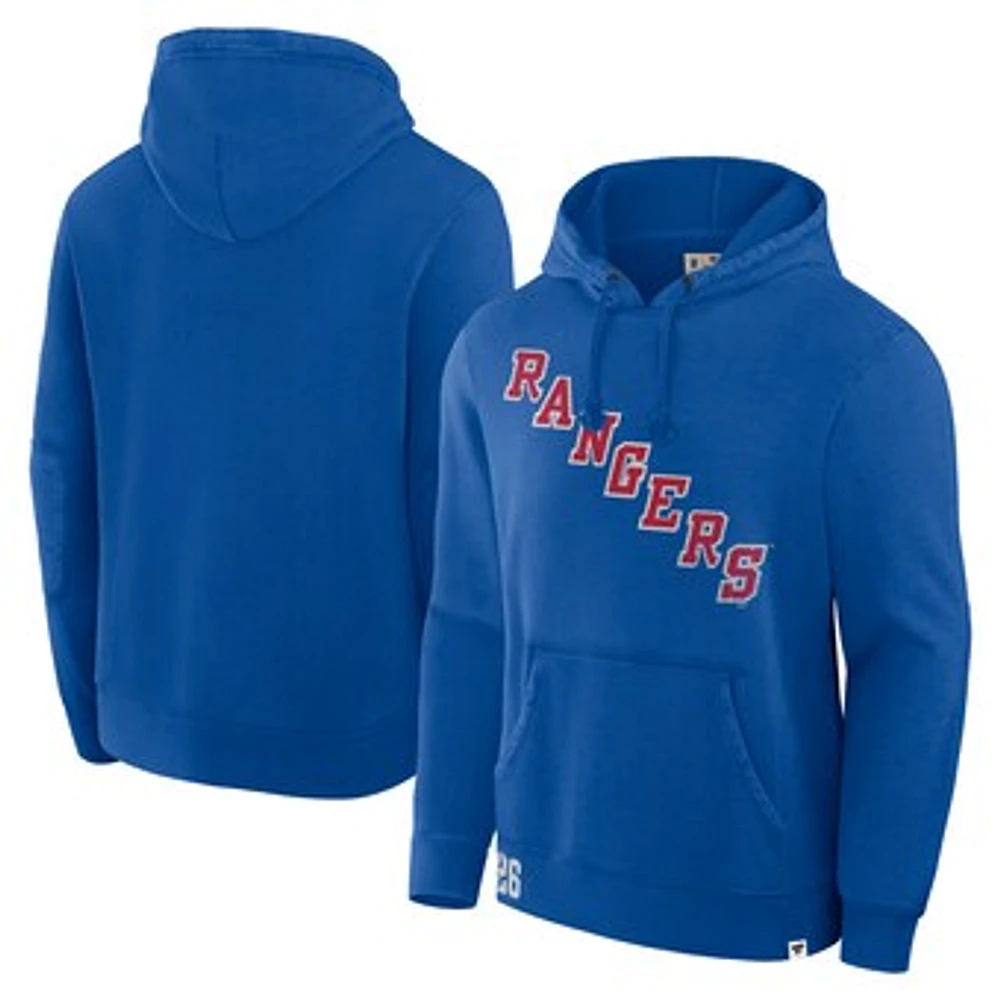 Men's Fanatics Royal New York Rangers Decades Collection Tradition Fleece Pullover Hoodie