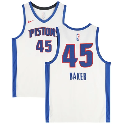 William Baker Detroit Pistons Game-Used #45 White Nike Jersey from the 2024 NBA Summer League - Size 2XL