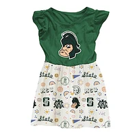 Toddler Wes & Willy  Green Michigan State Spartans Vault Princess Dress