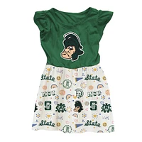 Toddler Wes & Willy  Green Michigan State Spartans Vault Princess Dress