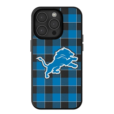 Keyscaper Detroit Lions Plaid Magnetic Bump iPhone Case