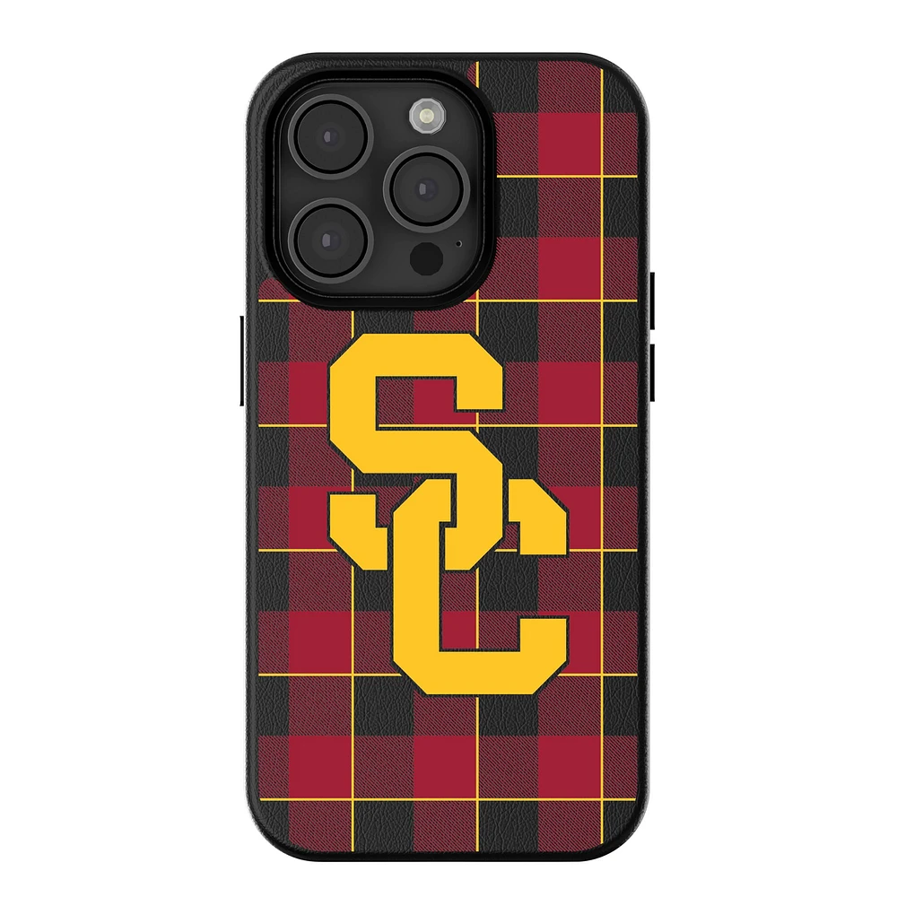 Keyscaper USC Trojans Plaid Magnetic Bump iPhone Case