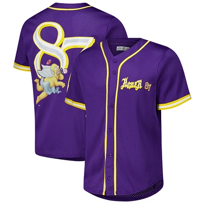 Men's Freeze Max Purple The Simpsons Homer '87 Baseball Jersey