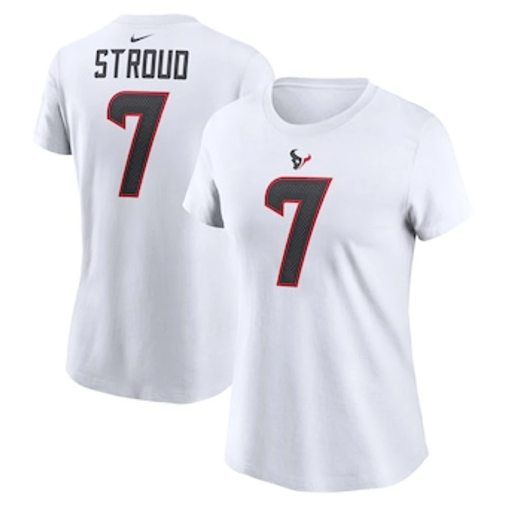 Women's Nike C.J. Stroud White Houston Texans Player Name & Number T-Shirt