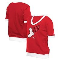 Women's New Era  Red Chicago White Sox 2025 City Connect Rhinestone V-Neck T-Shirt