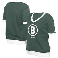 Women's New Era  Green Boston Red Sox 2025 City Connect Rhinestone V-Neck T-Shirt