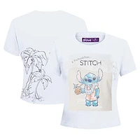 Women's Freeze Max  White Lilo and Stitch Postcard Baby Doll T-Shirt