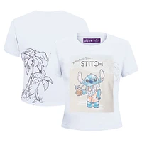 Women's Freeze Max  White Lilo and Stitch Postcard Baby Doll T-Shirt
