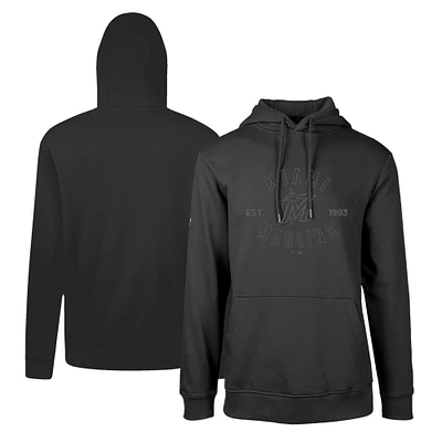 Men's Levelwear Black Miami Marlins Podium Abyssal Pullover Hoodie