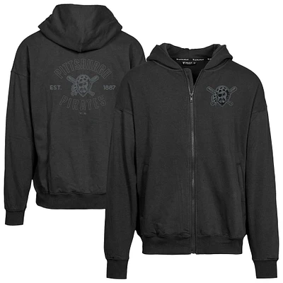 Men's Levelwear Black Pittsburgh Pirates Uphill Abyssal Full-Zip Hoodie