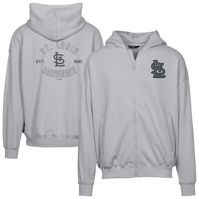 Men's Levelwear Gray St. Louis Cardinals Uphill Abyssal Full-Zip Hoodie