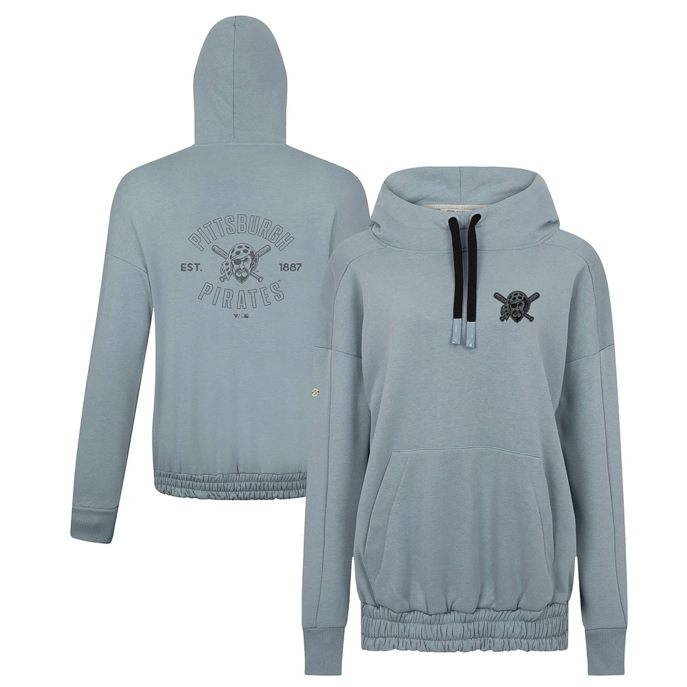 Women's Levelwear Gray Pittsburgh Pirates Waterfall Nightfall Drop Shoulder Pullover Hoodie