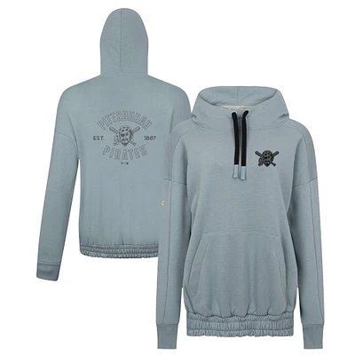 Women's Levelwear Gray Pittsburgh Pirates Waterfall Nightfall Drop Shoulder Pullover Hoodie