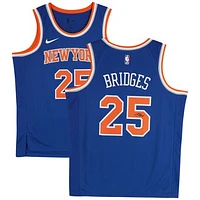 Mikal Bridges New York Knicks Autographed Nike Blue Icon Edition Swingman Jersey