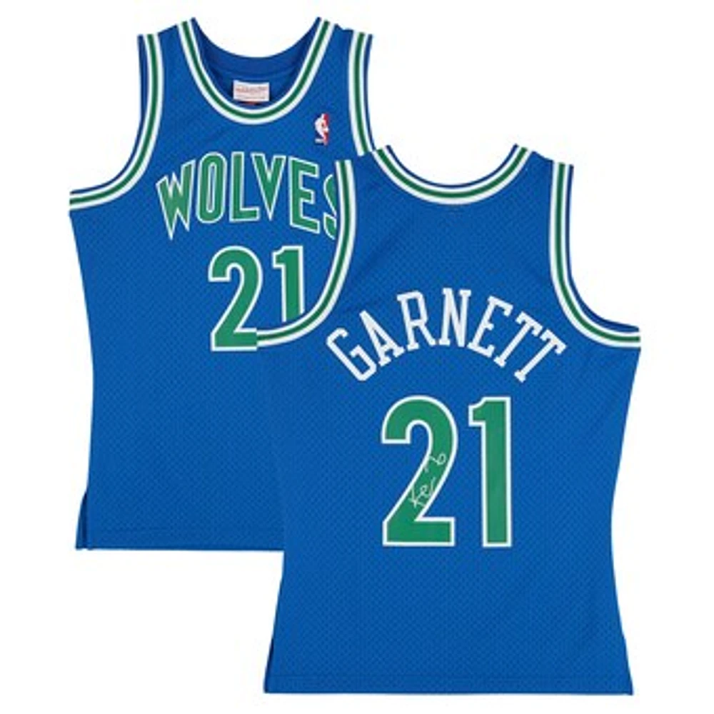 Kevin Garnett Minnesota Timberwolves Autographed Mitchell & Ness Blue 1995-96 Swingman Jersey