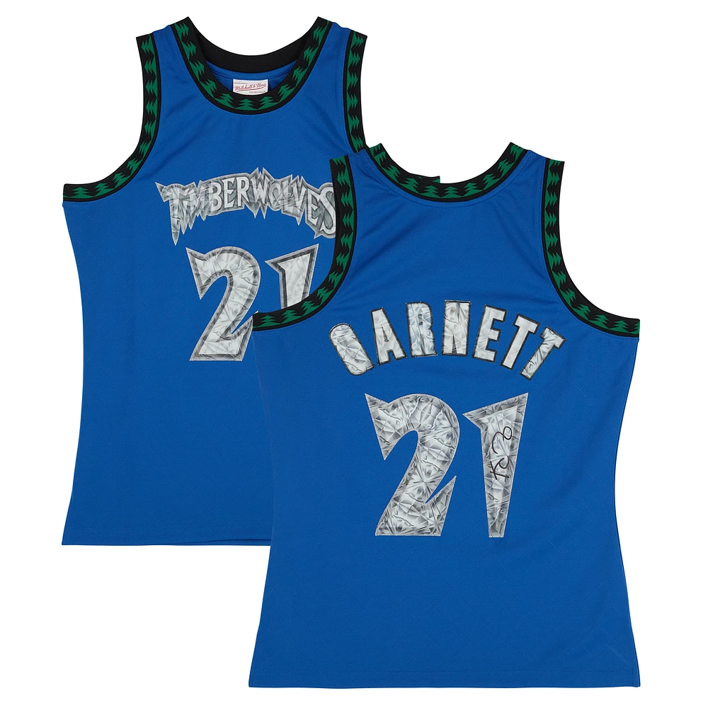 Kevin Garnett Minnesota Timberwolves Autographed Mitchell & Ness Blue 2003-04 NBA 75th Anniversary Diamond Swingman Jersey