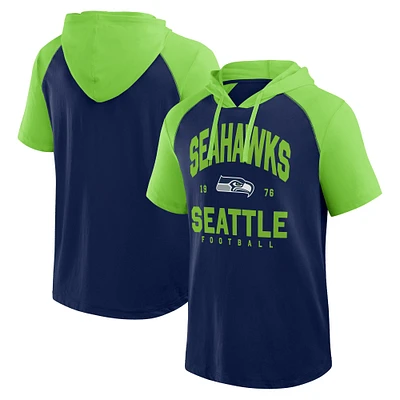 Men's Logo Athletic College Navy Seattle Seahawks Prime Hoodie T-Shirt