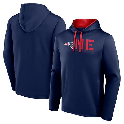 Men's Logo Athletic Navy New England Patriots Head Start Pullover Hoodie