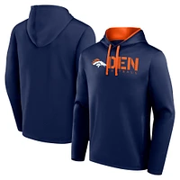 Men's Logo Athletic Navy Denver Broncos Head Start Pullover Hoodie