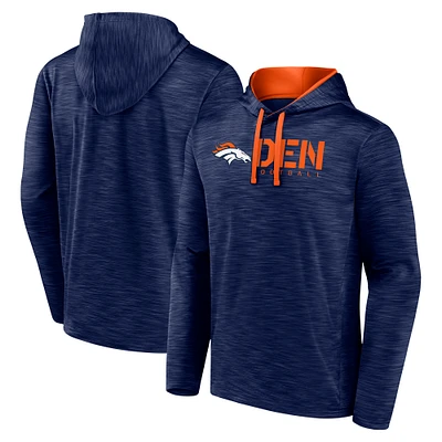 Men's Navy Denver Broncos Head Start Pullover Hoodie