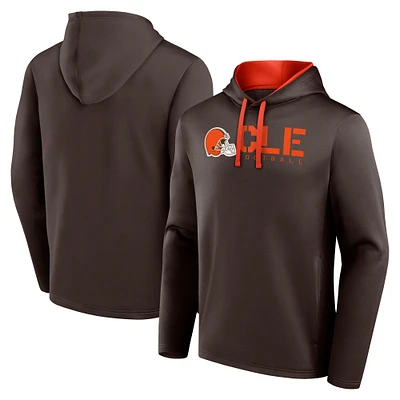 Men's Logo Athletic Brown Cleveland Browns Head Start Pullover Hoodie