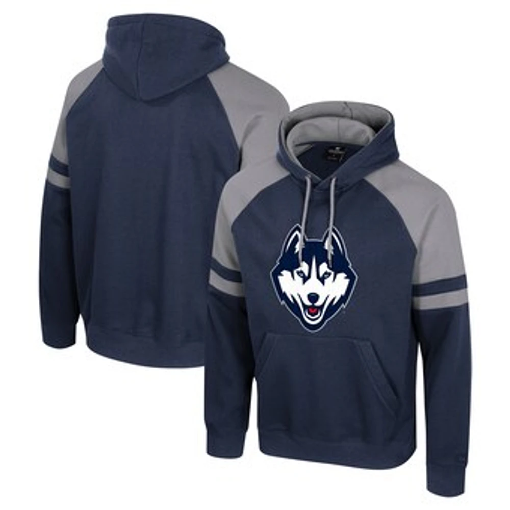 Men's Colosseum  Navy UConn Huskies Todd Raglan Pullover Hoodie