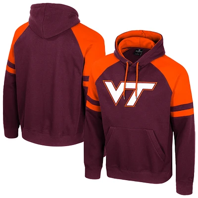 Men's Colosseum  Maroon Virginia Tech Hokies Todd Raglan Pullover Hoodie