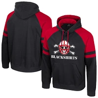 Men's Colosseum  Black Nebraska Huskers Todd Raglan Pullover Hoodie