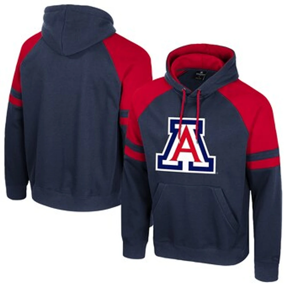 Men's Colosseum  Navy Arizona Wildcats Todd Raglan Pullover Hoodie