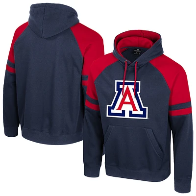 Men's Colosseum  Navy Arizona Wildcats Todd Raglan Pullover Hoodie