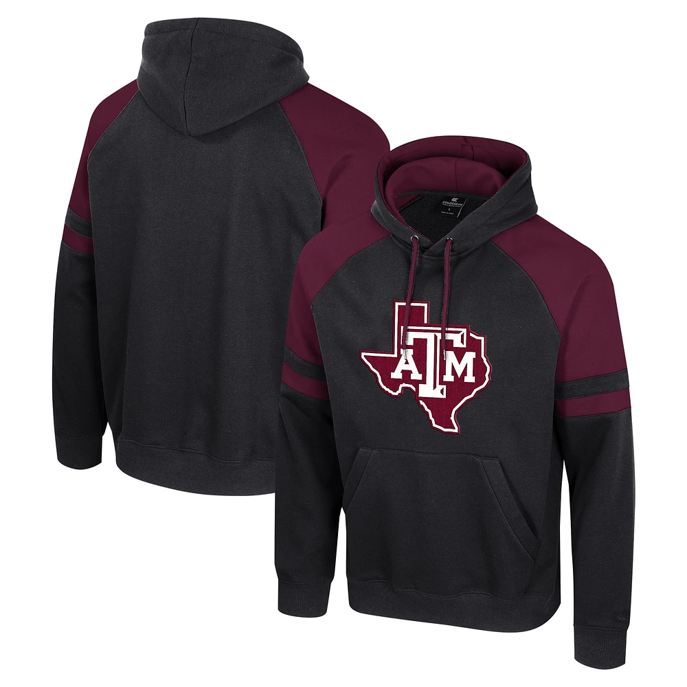 Men's Colosseum  White Texas A&M Aggies Todd Raglan Pullover Hoodie