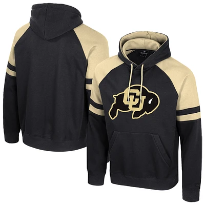 Men's Colosseum  Black Colorado Buffaloes Todd Raglan Pullover Hoodie