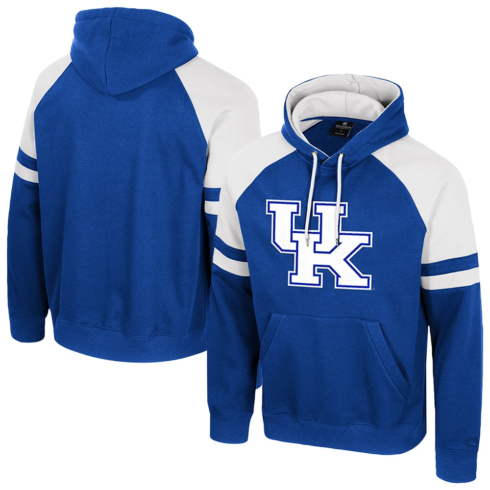 Men's Colosseum  Royal Kentucky Wildcats Todd Raglan Pullover Hoodie