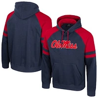 Men's Colosseum  Navy Ole Miss Rebels Todd Raglan Pullover Hoodie