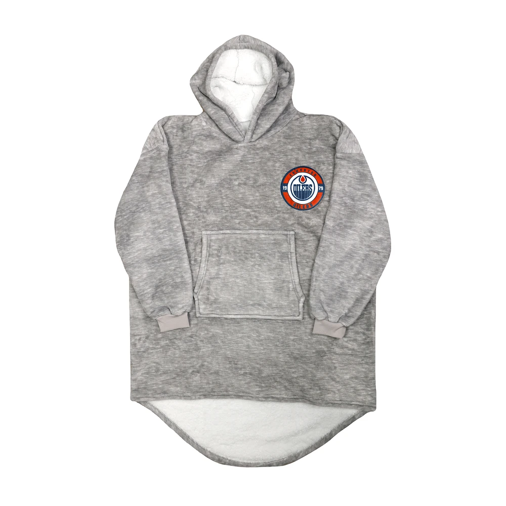 Gray Edmonton Oilers Game Time Hoodie Blanket