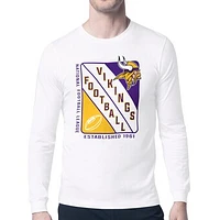 Men's Starter White Minnesota Vikings Shield Logo Long Sleeve T-Shirt