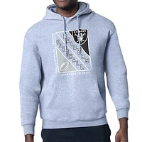 Men's Starter Heather Gray Las Vegas Raiders Shield Logo Pullover Hoodie
