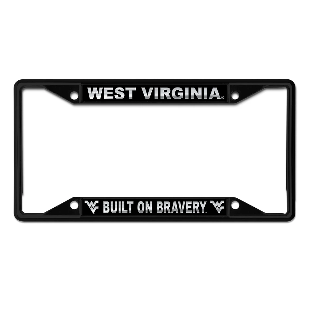 WinCraft West Virginia Mountaineers Built On Bravery Metal License Plate Frame