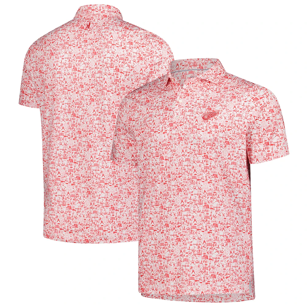 Men's johnnie-O Red/White Detroit Red Wings Slapshot Polo