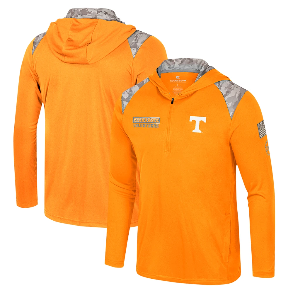 Men's Colosseum Tennessee Orange Tennessee Volunteers OHT Military Appreciation Quarter-Zip Hoodie Jacket