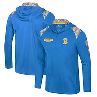 Men's Colosseum Blue UCLA Bruins OHT Military Appreciation Quarter-Zip Hoodie Jacket