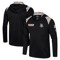 Men's Colosseum Black UCF Knights OHT Military Appreciation Quarter-Zip Hoodie Jacket