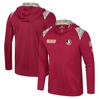 Men's Colosseum Garnet Florida State Seminoles OHT Military Appreciation Quarter-Zip Hoodie Jacket