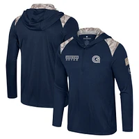 Men's Colosseum Navy Georgetown Hoyas OHT Military Appreciation Quarter-Zip Hoodie Jacket