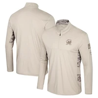 Men's Colosseum Natural Maryland Terrapins OHT Military Appreciation Quarter-Zip Jacket