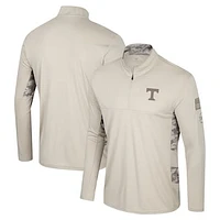 Men's Colosseum Natural Tennessee Volunteers OHT Military Appreciation Quarter-Zip Jacket